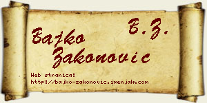 Bajko Zakonović vizit kartica